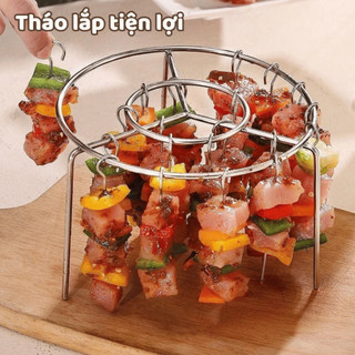Combo 24 Xiên Nướng Thịt BBQ Inox 304 Không Gỉ Xiên Thịt Nướng Nồi Chiên Không Dầu, Tháo Rời Tiện Lợi NGÓI HOME - XTN01