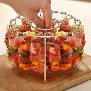 Combo 24 Xiên Nướng Thịt BBQ Inox 304 Không Gỉ Xiên Thịt Nướng Nồi Chiên Không Dầu, Tháo Rời Tiện Lợi NGÓI HOME - XTN01