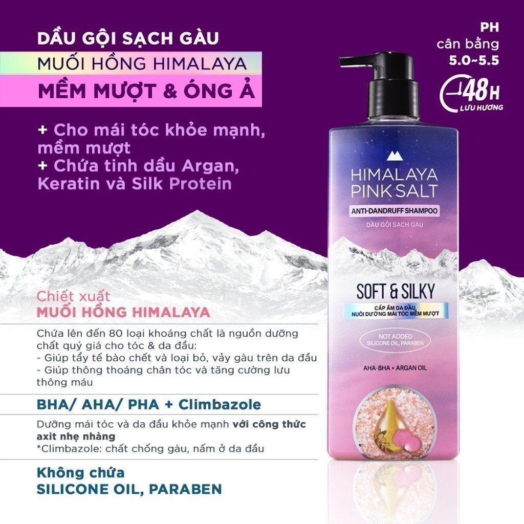 Ảnh Dầu gội Himalaya Pink Salt Muối Hồng/ Da Đầu Ngứa/ Ngăn Rụng Tóc giúp mềm mượt óng ả 650ml 2