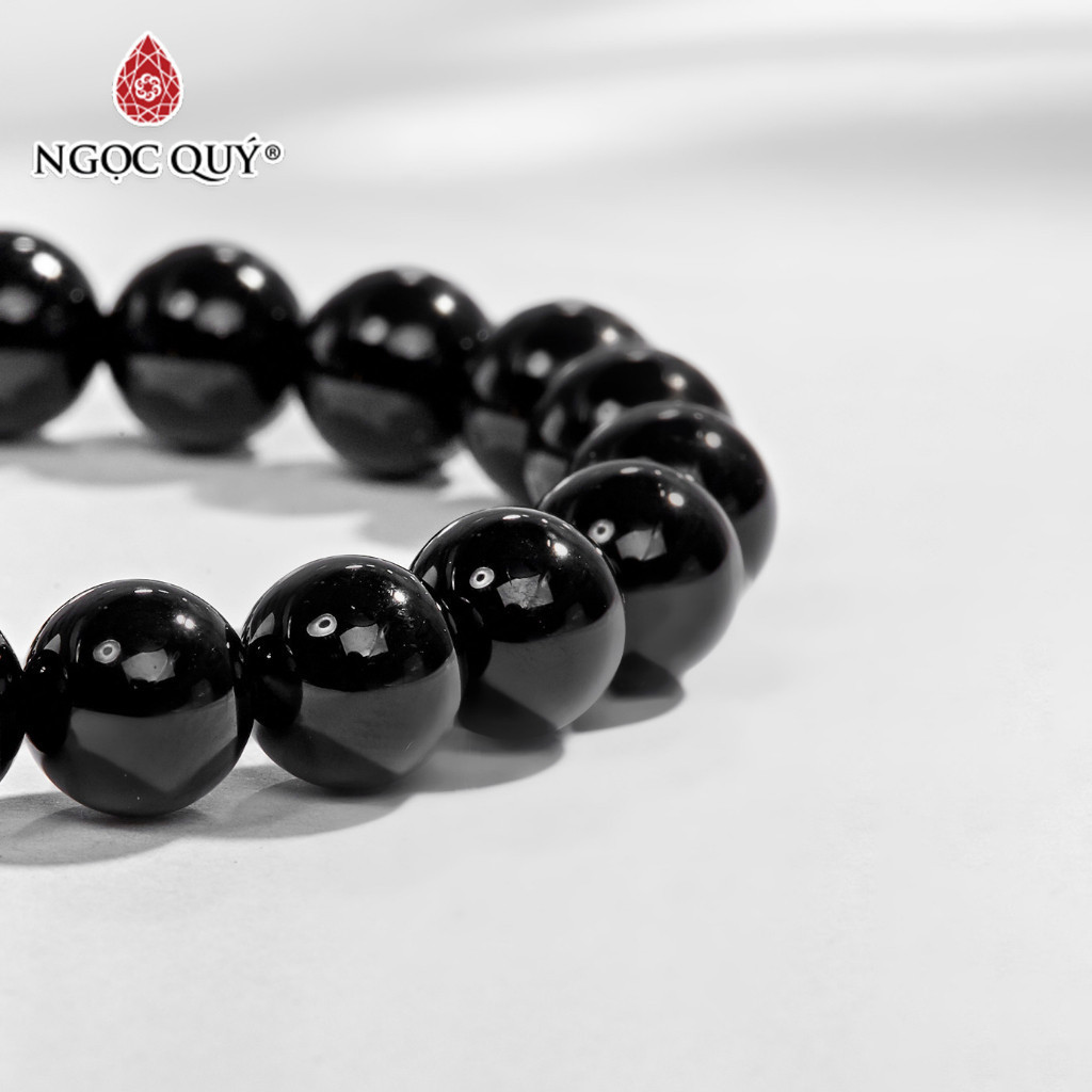 Ảnh Vòng tay đá obsidian phối charm bạc 12 con giáp mạ vàng - Ngọc Quý 2