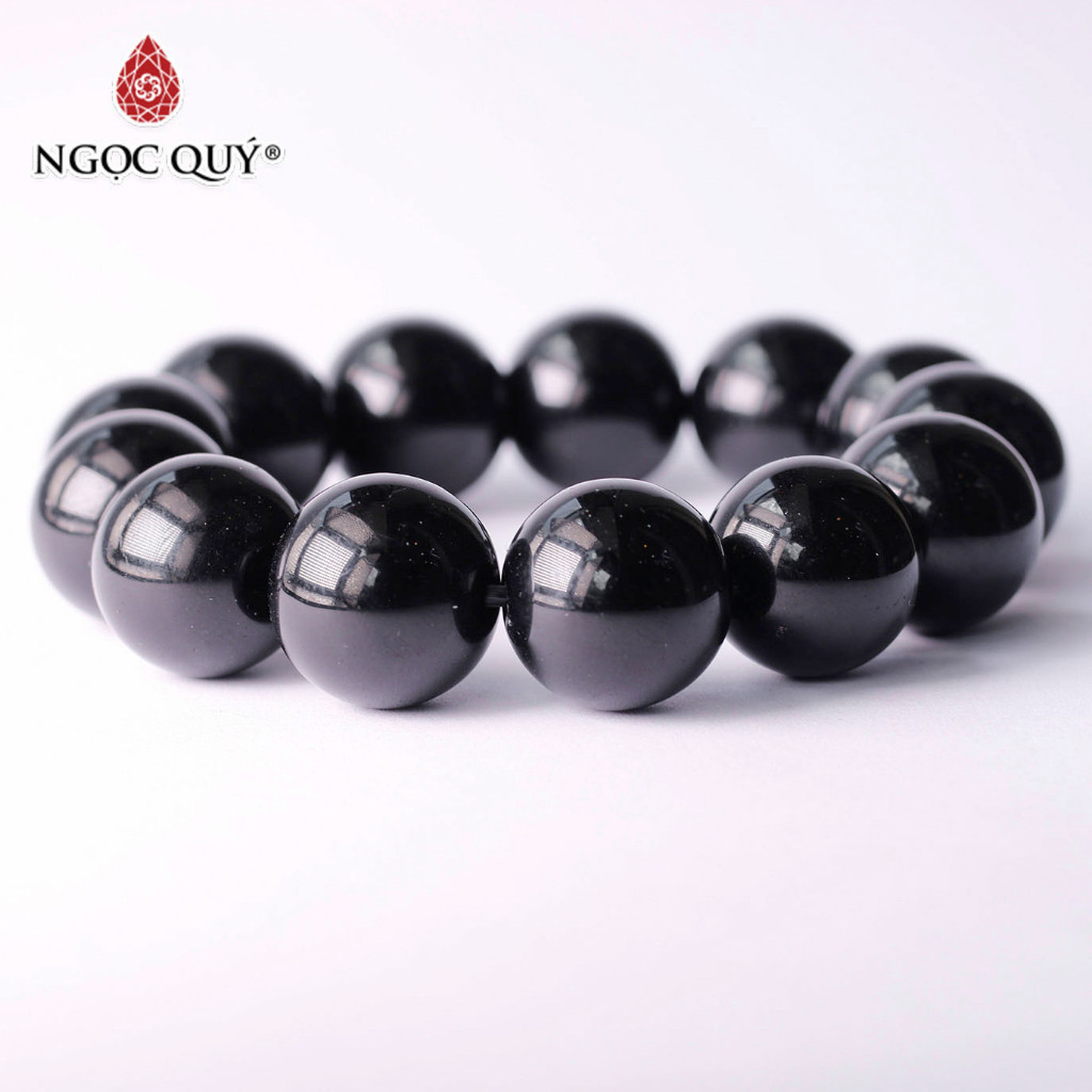 Ảnh Vòng tay đá Obsidian hạt trơn - Ngọc Quý 3