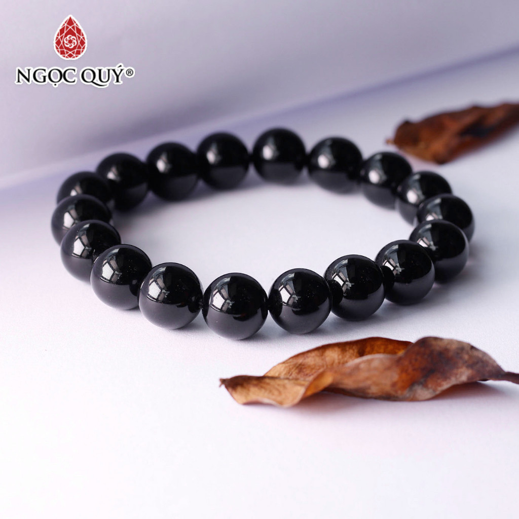 Ảnh Vòng tay đá Obsidian hạt trơn - Ngọc Quý 2