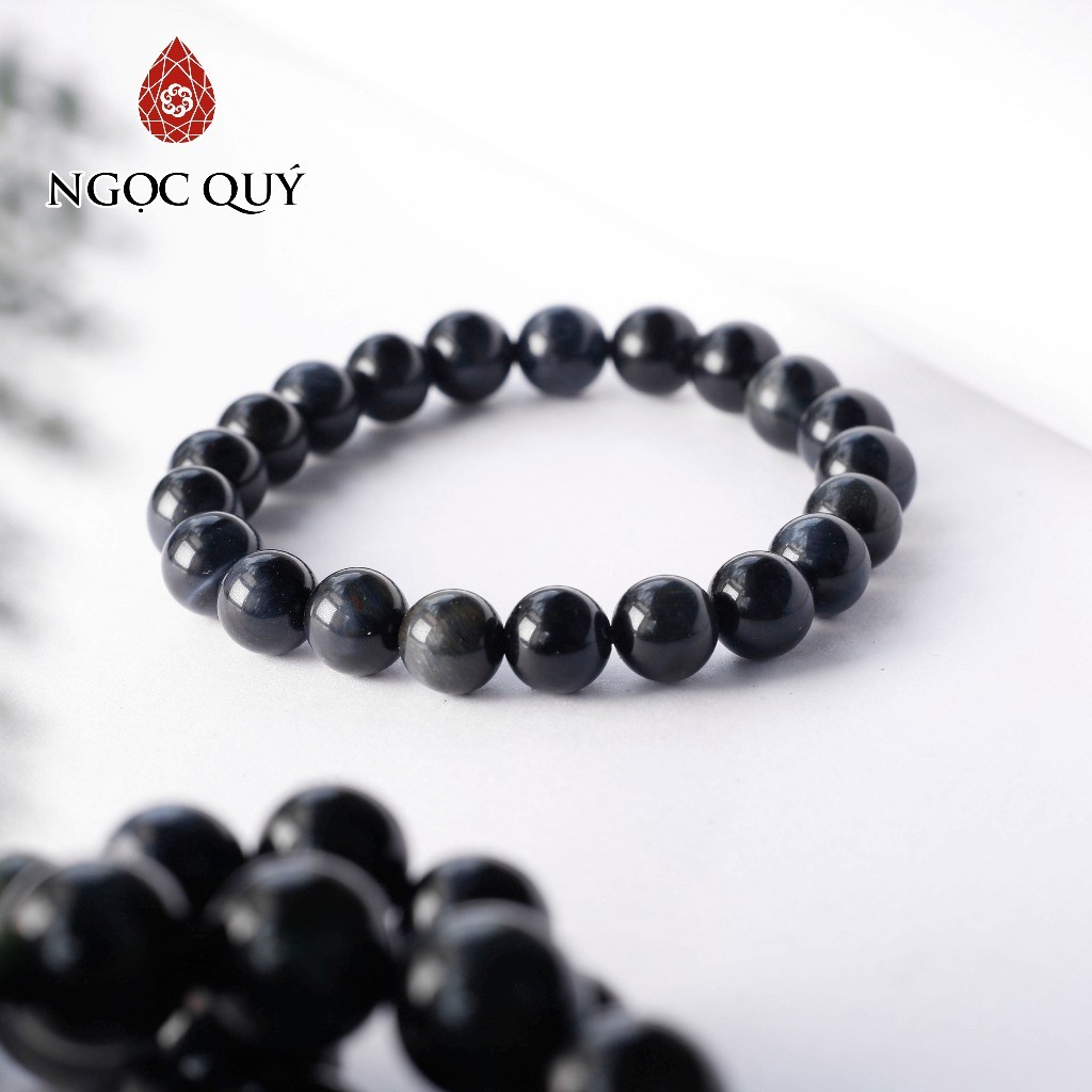 Ảnh Vòng tay đá mắt hổ xanh đen Tiger's Eye mệnh thủy, mộc - Ngọc Quý 3