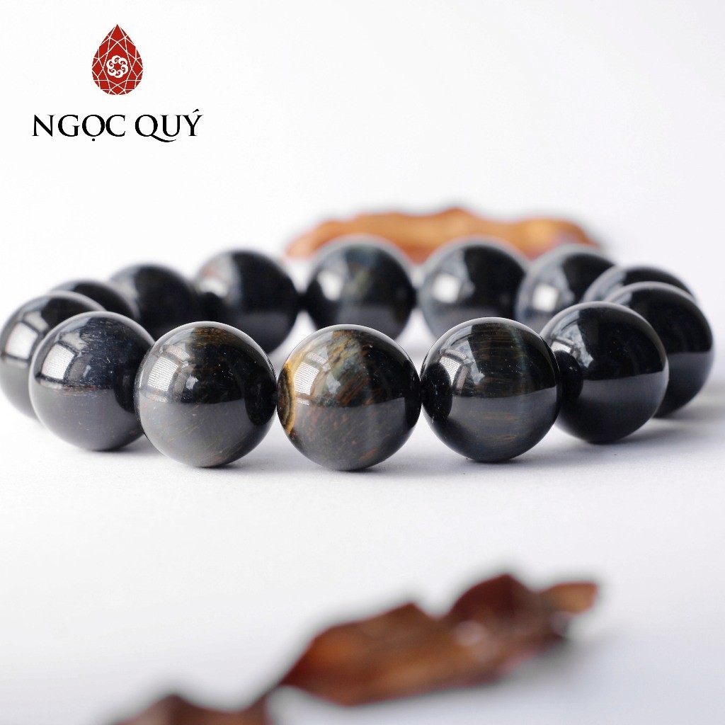 Ảnh Vòng tay đá mắt hổ xanh đen Tiger's Eye mệnh thủy, mộc - Ngọc Quý 1
