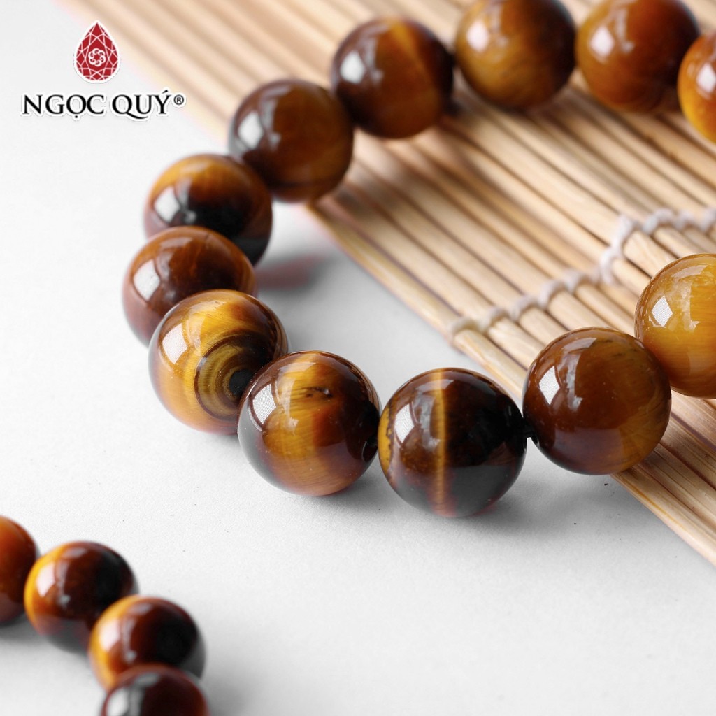 Ảnh Vòng đá mắt hổ vàng nâu tiger's eyes quarzt mệnh thổ, kim - Ngọc Quý 1