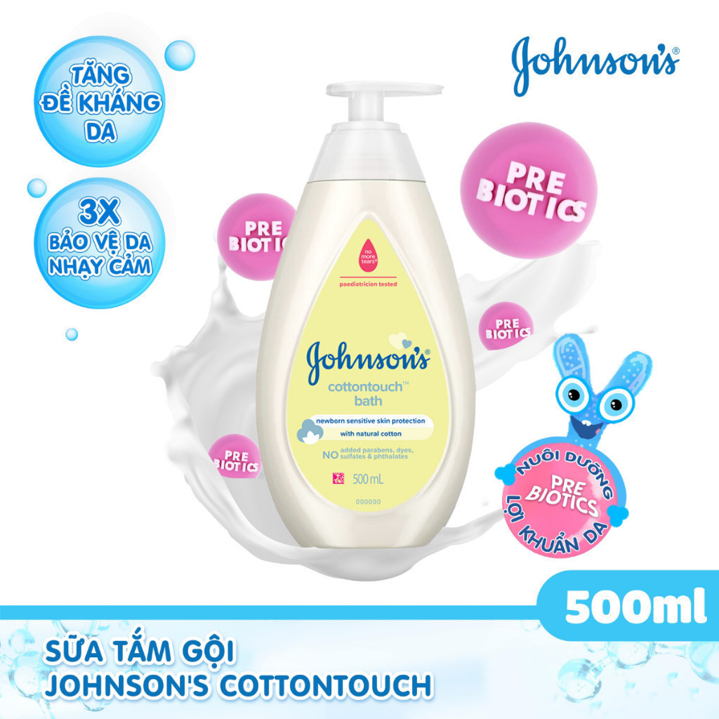 Ảnh Combo 2 Chai Sữa Tắm Gội Toàn Thân Mềm Mịn Johnson' Baby Bath Cotton Touch 500mlx2 4