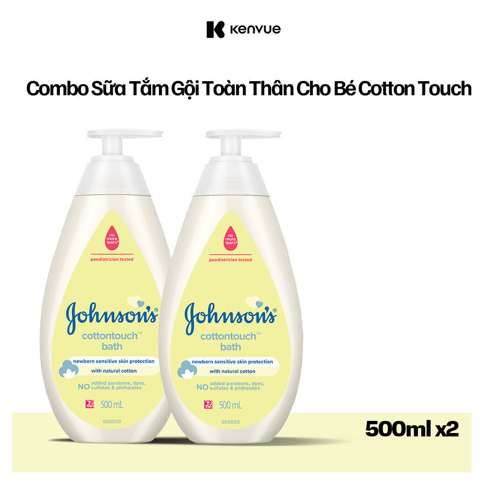 Ảnh Combo 2 Chai Sữa Tắm Gội Toàn Thân Mềm Mịn Johnson' Baby Bath Cotton Touch 500mlx2 3