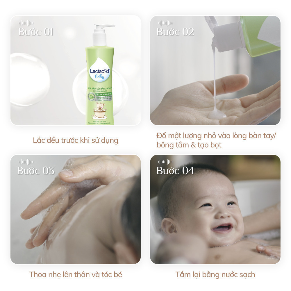 Ảnh [KOL LIVESTREAM]Bộ 2 chai Sữa Tắm Gội Trẻ Em Lactacyd Baby Extra Milky Làm Sạch Dịu Nhẹ và Dưỡng Ẩm Vượt Trội 500ml/chai 4
