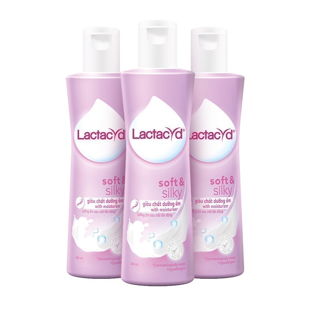 Ảnh Bộ 3 chai Dung Dịch Vệ Sinh Phụ Nữ Lactacyd Lactacyd Soft & Silky Dưỡng Ẩm 250ml/chai 3