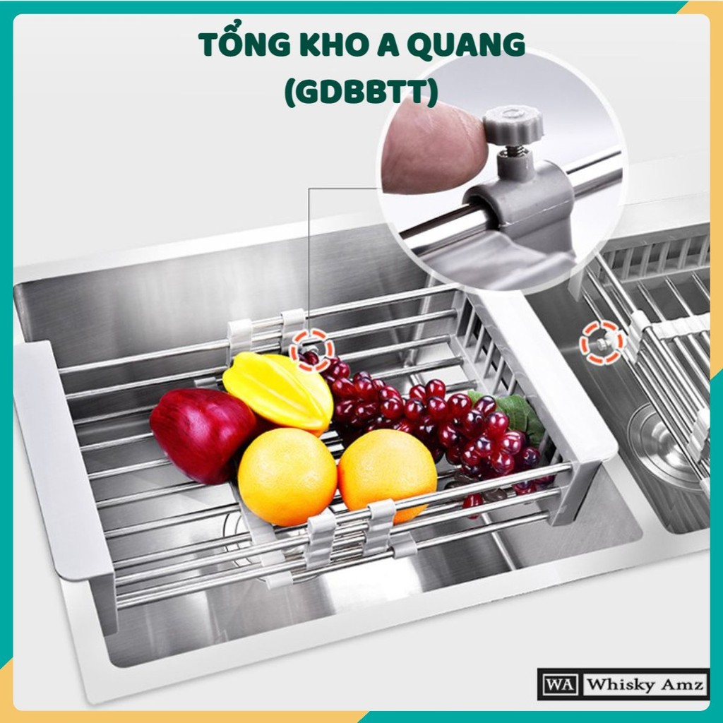 Kệ Giá Rổ Gác Bồn Rửa Chén Bát Đĩa Inox 304 Loại Dày , Rổ Gác Chậu Rửa Bát Bát Đa Năng Cực Tiện Lợi