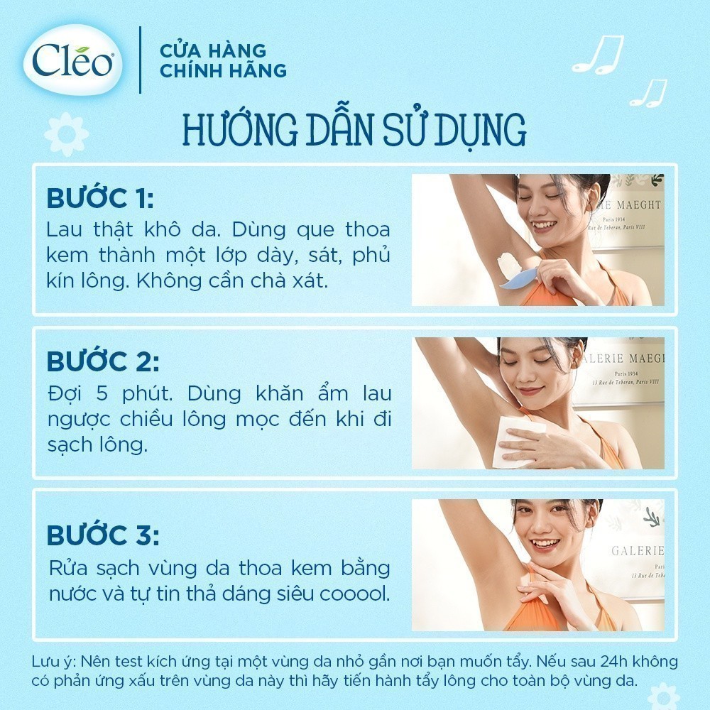 Ảnh Combo 02 Kem Tẩy Lông Cho Da Nhạy Cảm Cleo Avocado Hair Removal Cream 50g/ tuýp 4