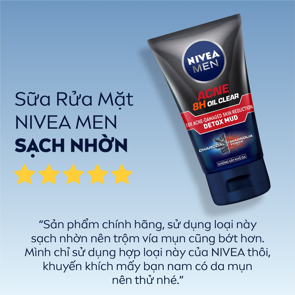 Sữa Rửa Mặt Bùn Khoáng NIVEA MEN Kiềm Dầu | Ngừa Mụn | Sạch Sâu 100g / Sữa Rửa Mặt Nam - 83940 | BigBuy360 - bigbuy360.vn