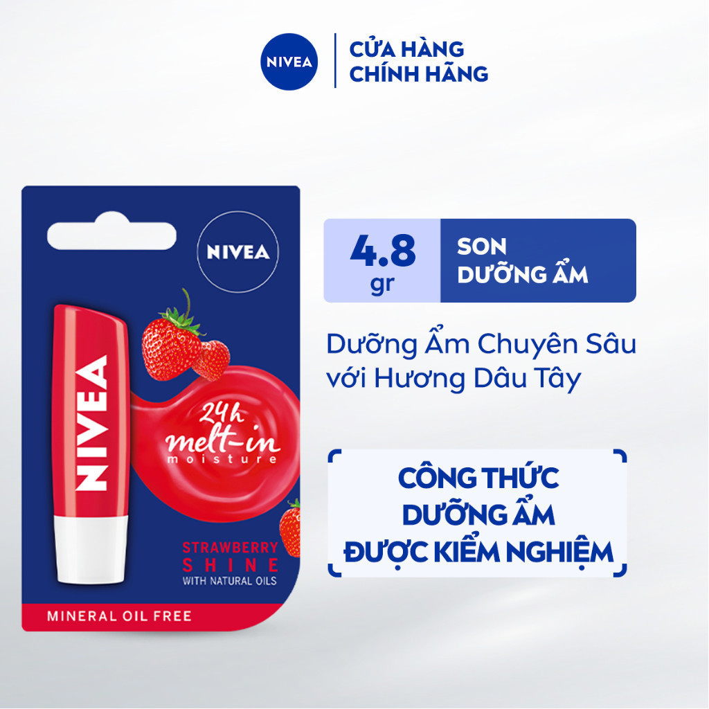 Ảnh Son Dưỡng NIVEA Strawberry Shine Sắc Đỏ Dâu Tây (4.8 g) - 85083 1