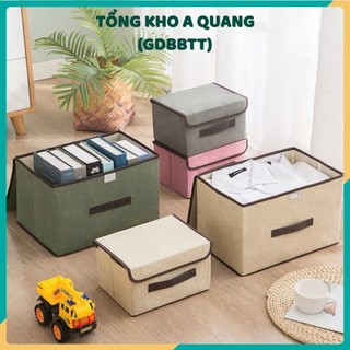 Hộp vải đựng đồ, đựng quần áo, đồ lót gấp gọn,  HỘP VẢI CÓ NẮP ĐẬY - HOP003