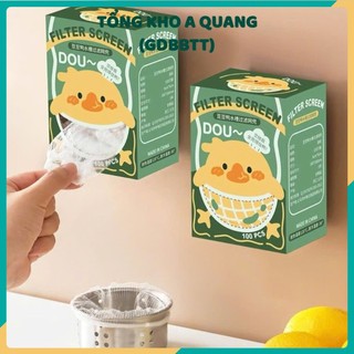 Combo 100 Túi Lưới Lọc Rác Con Vịt Cho Bồn Rửa Chén Bát,  TÚI LỌC RÁC HỘP VỊT VÀNG - TUILOC935