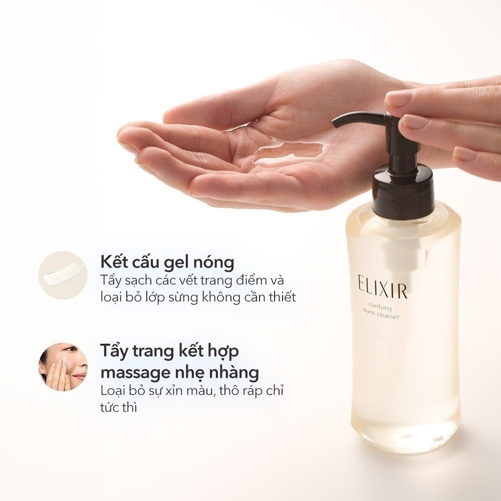 Gel rửa mặt sạch sâu, dưỡng ẩm Elixir Clarifying Warm Cleanser 180g