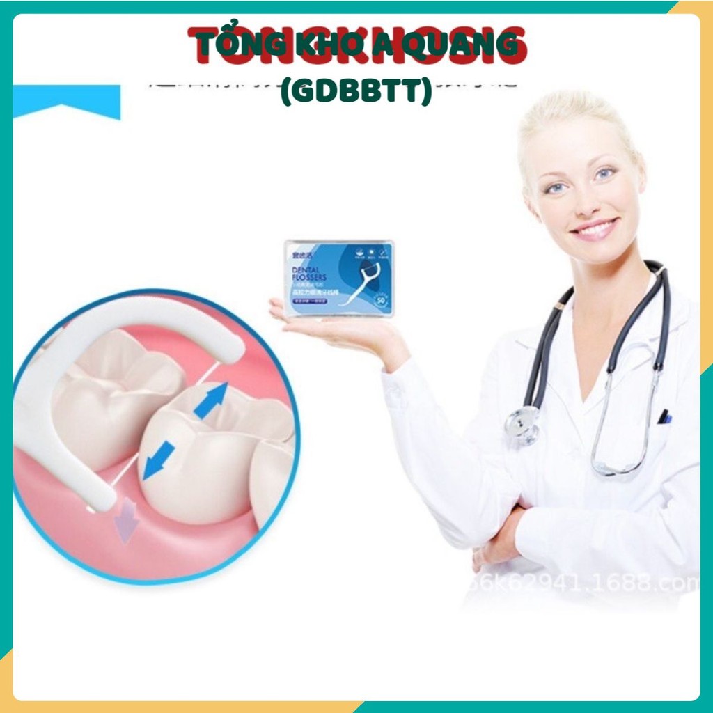[COMBO 10]Tăm Chỉ Nha Khoa Hộp 50 Cây Dental Flossers Tăm Chỉ Nha Khoa Sợi Chỉ Mảnh Vệ Sinh Răng Miệng