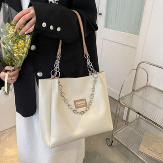 Túi xách đeo vai túi tote da đẹp phối dây xích hoa phong cách công sở vừa A4 Liistore K264