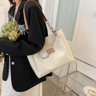 Túi xách đeo vai túi tote da đẹp phối dây xích hoa phong cách công sở vừa A4 Liistore K264