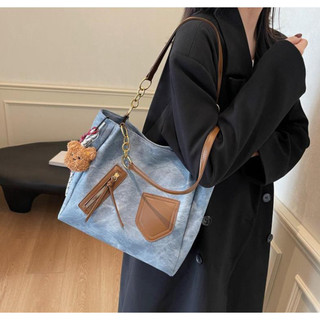 Túi tote nữ túi thời trang kẹp nách đeo vai hoạ tiết vá phong cách cá tính vừa A4 Liistore K259