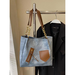 Túi tote nữ túi thời trang kẹp nách đeo vai hoạ tiết vá phong cách cá tính vừa A4 Liistore K259