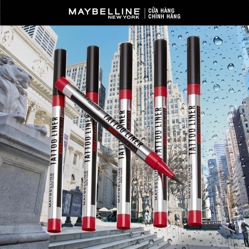 Ảnh Bút Kẻ Mắt Nước Đậm Màu Không Lem Trôi Maybelline New York Tattoo Liner 48h Liquid Pen 1g (Mới) 2
