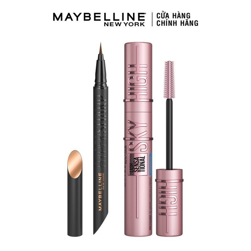 Ảnh Mascara Sky High Tơi Dài Mi Waterproof và Bút Kẻ Mắt Nước Siêu Sắc Mảnh Maybelline New York 1