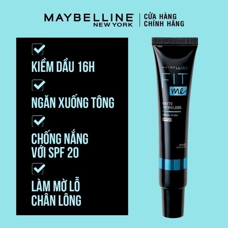 Ảnh Kem Lót Kiềm Dầu Ngăn Xuống Tông SPF 20 Fit Me Primer Matte+Poreless Maybelline New York 30ml 2