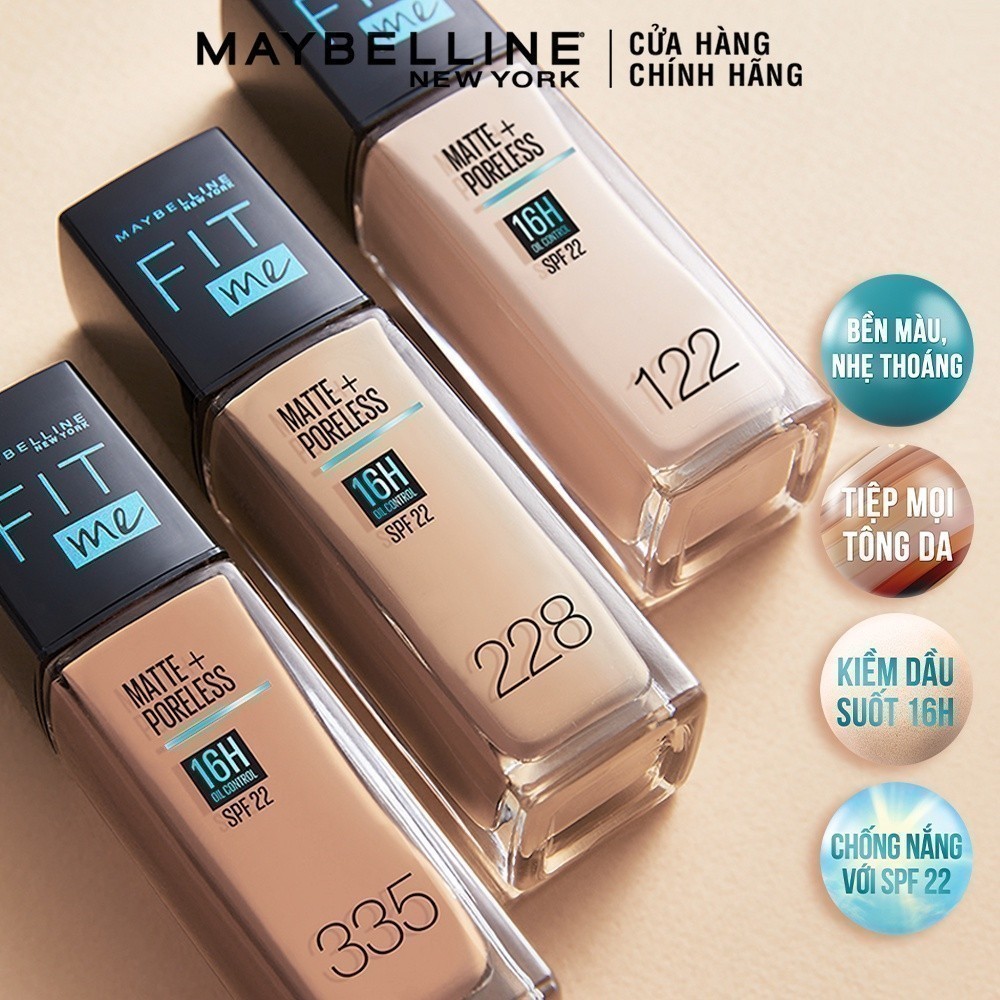 Ảnh Kem Nền Mịn Nhẹ Kiềm Dầu Fit Me 30ml và Phấn Phủ Kiềm Dầu Chống Nắng 16H Fit Me Maybelline New York 6g 3