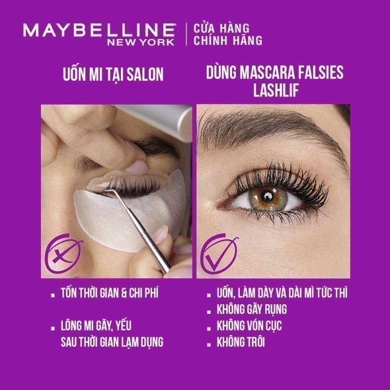 Ảnh Mascara Uốn Mi, Nâng Mi và Làm Dày Mi Maybelline New York Falsies Lash Lift 8.6ml 2
