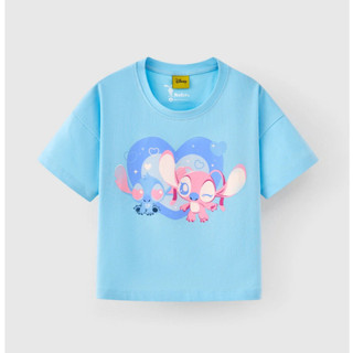Áo thun tay ngắn in hình cô bé tóc xù, Stitch bé gái Rabity 92257