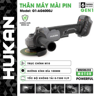 Thân máy mài pin HUKAN AG6000BL Black, 3 tốc độ, Động cơ Không chổi than