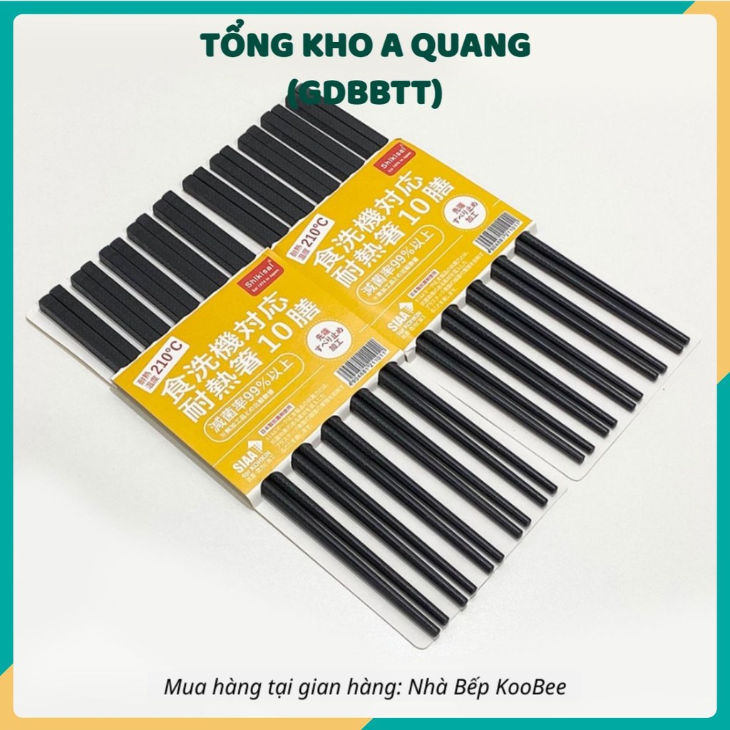 Set 10 Đôi Đũa Nhật Sợi Thuỷ Tinh Glass Fiber - Đũa Nhật Kháng Khuẩn Chống Nấm Mốc Chống Trơn Trượt