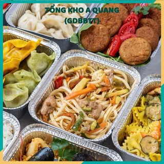 KHUÔN GIẤY BẠC CHỮ NHẬT 410ML,  SET 10 Khay Giấy Bạc Lót Nồi Chiên Không Dầu Chữ NhậT 410ML,Dày Cứng-GIAYBAC