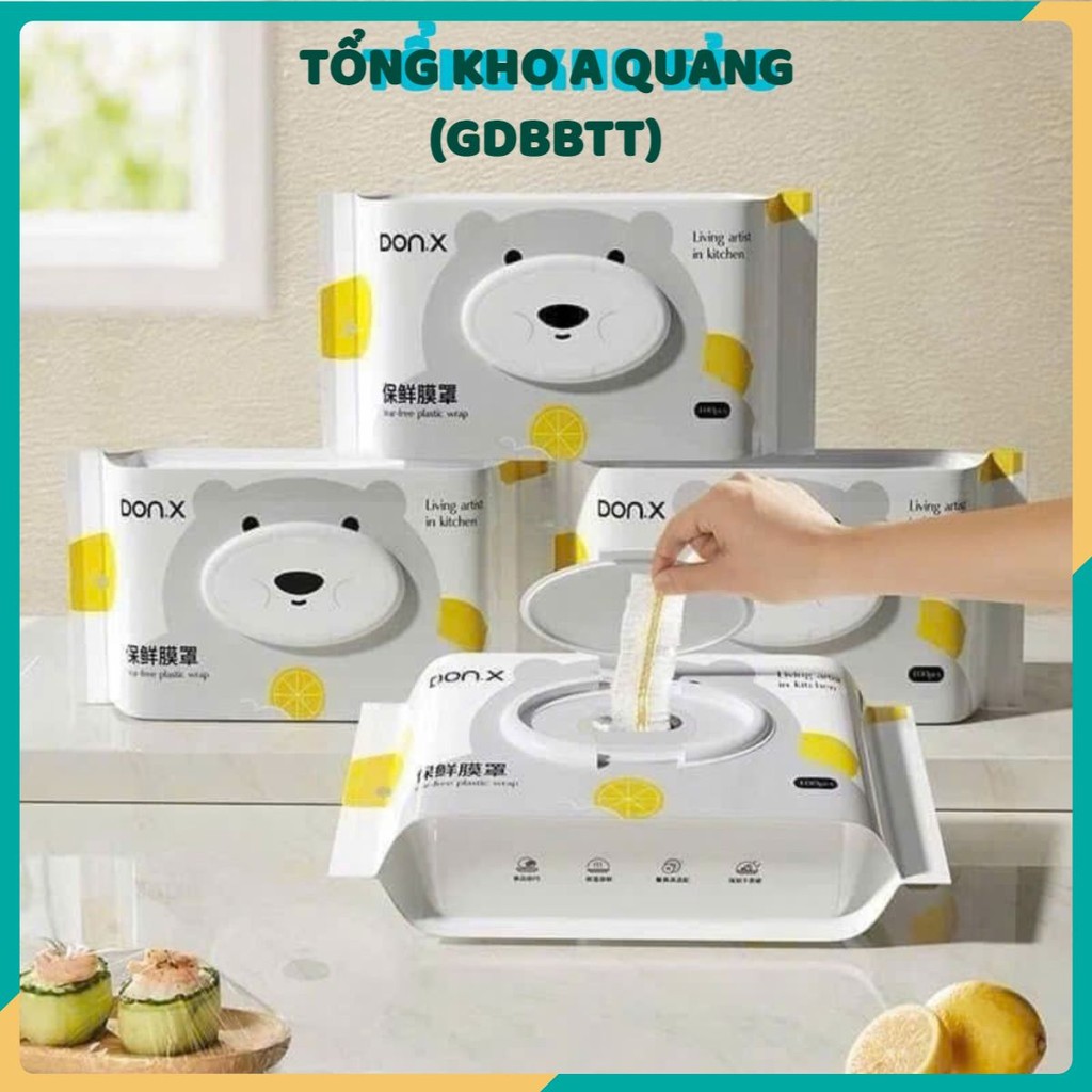 Túi bọc thực phẩm PE siêu dai có nắp đậy kín chống bụi,  GÓI MÀNG BỌC THỰC PHẨM DẠNG RÚT -  MANGBOC6413