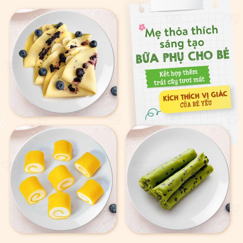 Ảnh Bột làm bánh trộn sẵn Mămmy làm bữa phụ cho bé 6 tháng: bánh Crepe, Pancake, PannaCotta, Pudding và Bột làm váng sữa 3