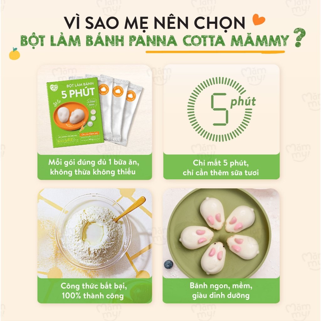 Ảnh Bột làm bánh Panna cotta thỏ núng nính Mămmy làm bữa phụ cho bé chỉ 5 phút bổ sung vitamin và DHA 3