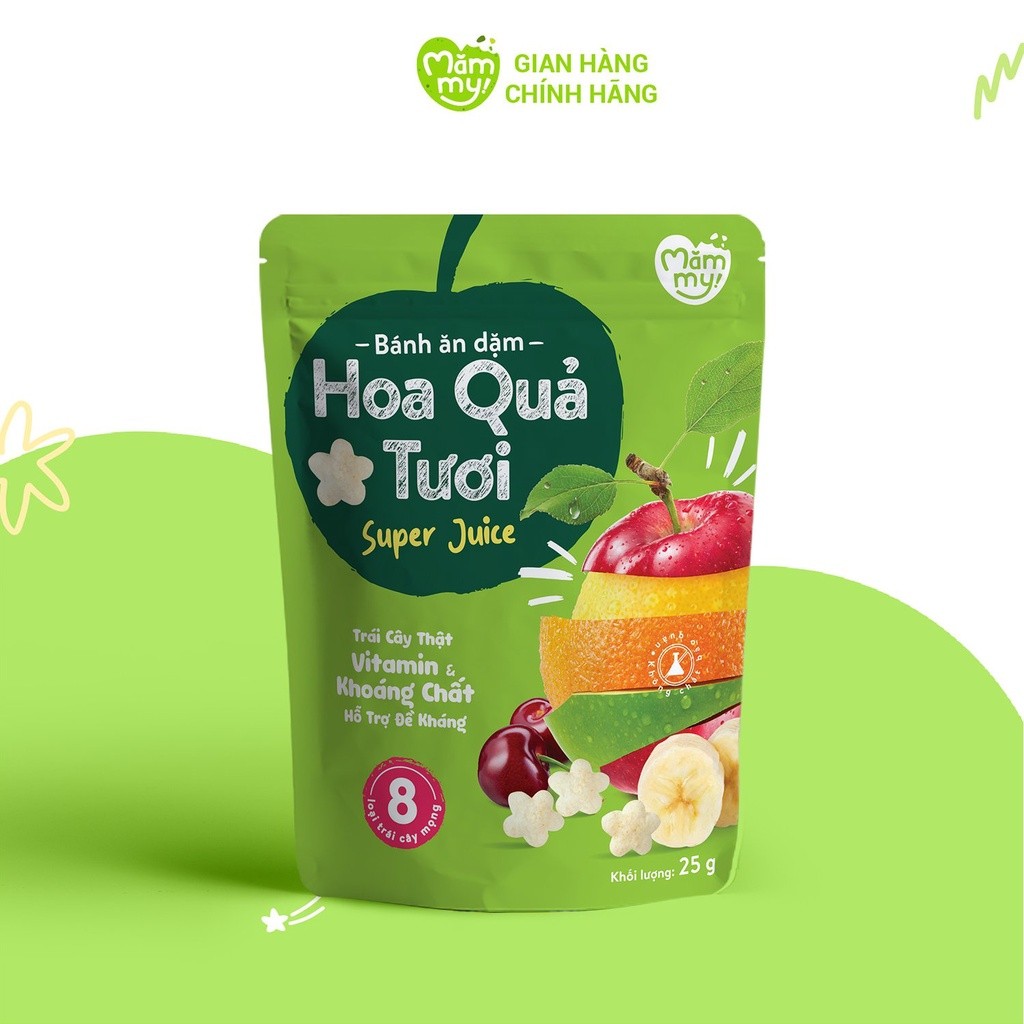 Ảnh Bánh ăn dặm vị hoa quả tươi Mămmy tan trong miệng, từ trái cây thật giàu vitamin, khoáng chất hỗ trợ đề kháng 25 gram 2