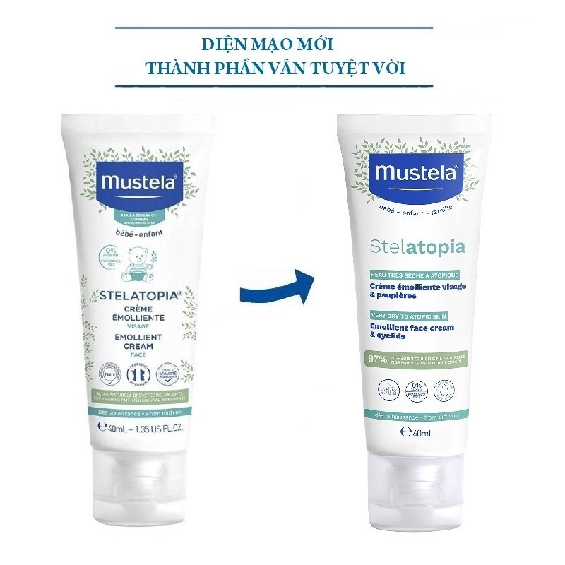 Ảnh Kem Dưỡng Mặt Cho Da Chàm Thể Tạng (Viêm Da Cơ Địa) Mustela Stelatopia Emollient Face Cream - 40ml 4