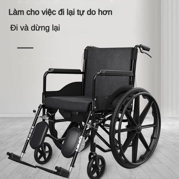 Xe lăn có thể gấp lại, xe lăn có bồn cầu, xe lăn nhẹ và dày cho người khuyết tật