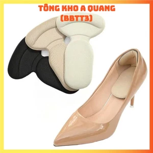 Miếng lót giày chữ T - HICKIES chống rộng, tuột gót, trầy gót chân, có sẵn keo dán cho nam nữ, đủ màu Đen/Da