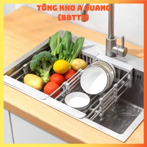 Kệ Inox Gác Bồn Rửa Chén Bát Đa Năng Chất Liệu Inox 304 Không Gỉ Có Điều Chỉnh Kích Thước - GIÁ KỆ INOX GÁC BỒN RỬA CHÉN