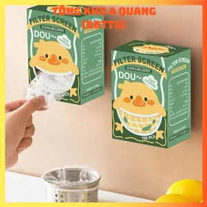 Combo 100 Túi Lưới Lọc Rác Con Vịt Cho Bồn Rửa Chén Bát, TÚI LỌC RÁC HỘP VỊT VÀNG - TUILOC935