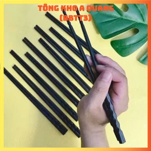 Đũa Ăn Cơm Chất Nhựa Phip Đen Cứng Cáp, VỈ 10 ĐÔI ĐŨA NHỰA LƯỢN SÓNG - DUAANCOM735