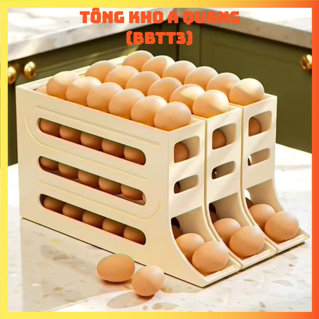 KHAY ĐỰNG TRỨNG 2 TẦNG 4 TẦNG,  Khay Đựng Trứng Tủ Lạnh Tự Lăn Thông Minh -  MA:KHAYTRUNG25