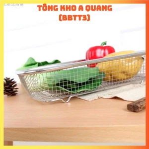 RỔ INOX 304 HÌNH CHỮ NHẬT KÍCH CỠ "kt: 29.5*21.8*7CM, Dùng đựng trái cây, rau củ - MA: 8ROINOX