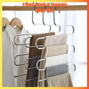 Móc Treo Quần Áo Đa Năng 5 Tầng Bằng Hợp Kim Không Gỉ - Móc Treo Khăn Hình Chữ S - MÓC PHƠI ĐỒ INOX