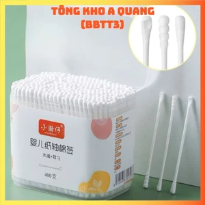 Hộp 400 tăm bông ngoáy tai 2 đầu cho bé, TĂM BÔNG SIÊU MỀM - TAMBONG486