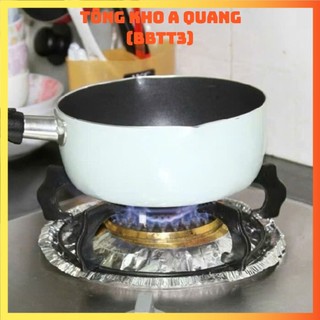 Set 10 miếng giấy bạc tròn lót bếp ga chống bám bẩn, chống tràn dầu mỡ khi nấu,  GIẤY BẠC LÓT BẾP - GIAYBAC458