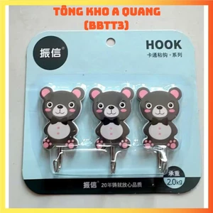 VỈ 3 MÓC DÁN TƯỜNG HOOK, COMBO 3 Móc Dán Tường Treo Khoá Quần Áo Đồ Dùng Tiện Ích , Móc Dính Tường Năng CHỊU LƯC 3KG